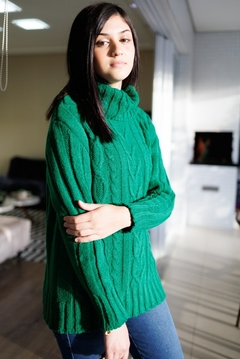 30152-BLUSA TRICOT TRABALHADO VERDE - comprar online