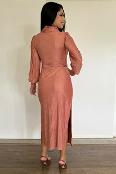 30190-VESTIDO LONGO MALHA SUEDE PLISSADA NOSTALGIA - comprar online