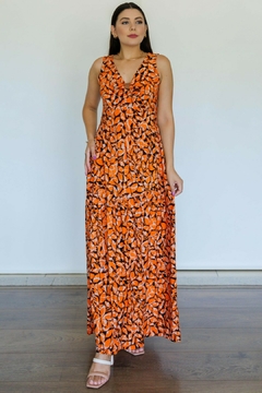 30448-VESTIDO LONGO JERSEY FLASH ABS LARANJA