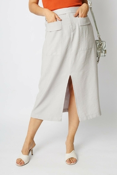 30993- SAIA MIDI SENSORIALE LINEN CINZA - loja online