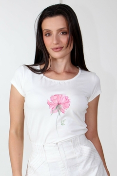 Imagem do 31176-T-SHIRT MALHA OFF WHITE PINTADA À MÃO