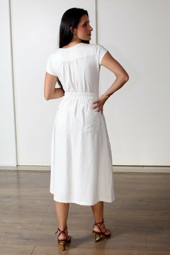 31176-T-SHIRT MALHA OFF WHITE PINTADA À MÃO - loja online