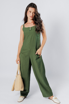 31404-MACACÃO SENSORIALE LARGE TWILL VERDE COM VIVO