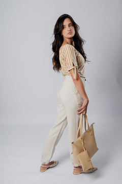 31422-CALÇA ALFAIATARIA SENSORIALE LINEN NATURAL - Loja Clara Assis