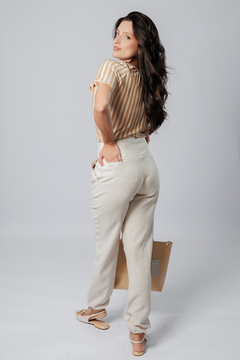 31422-CALÇA ALFAIATARIA SENSORIALE LINEN NATURAL - comprar online