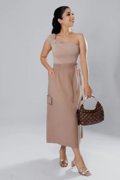 31447-BLUSA CREPE POWER OMBRO SÓ BEGE - loja online