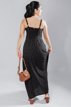 Imagem do 31453-VESTIDO LONGO VISCOSE RIVIERA PRETO BOLA
