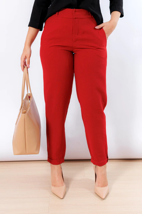 CALÇA FEMININA CINTURA ALTA SENSORIALE LARGE - CLARA ASSIS - comprar online