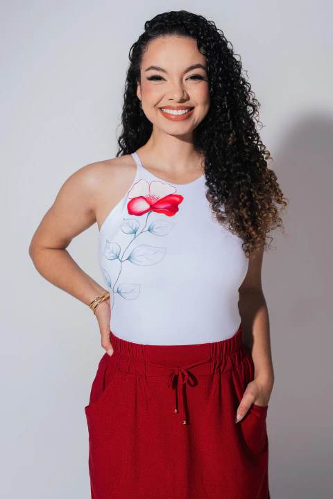 BLUSA FEMININA EXCLUSIVA PINTADA A MÃO - CLARA ASSIS - comprar online