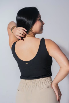 BLUSA MALHA CANELADA - 31904 - Loja Clara Assis