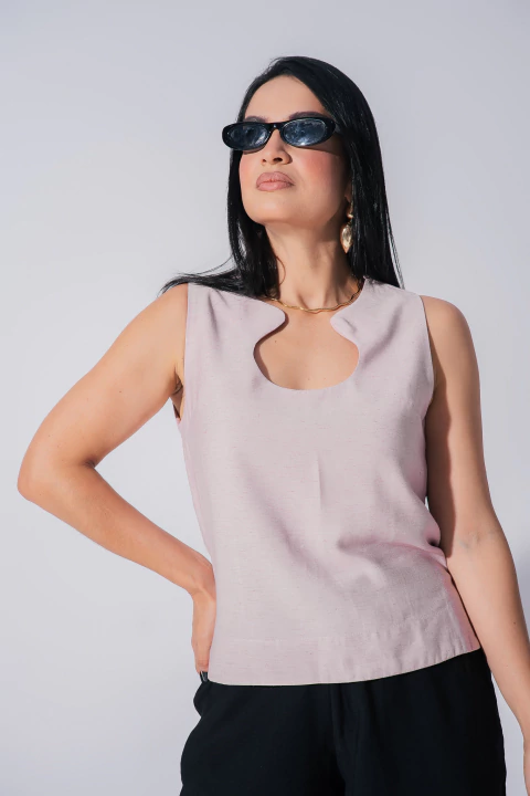BLUSA FEMININA SENSORIALE LINEN - CLARA ASSIS