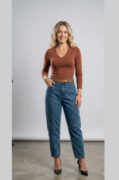 CALÇA FEMININA JEANS BARREL- CLARA ASSIS na internet