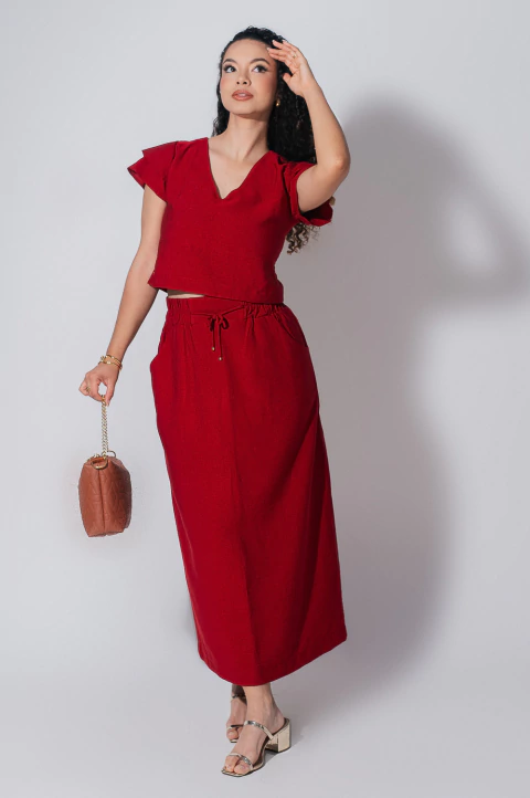 CONJUNTO SAIA E BLUSA FEMININA SURFACE MIX - CLARA ASSIS - comprar online