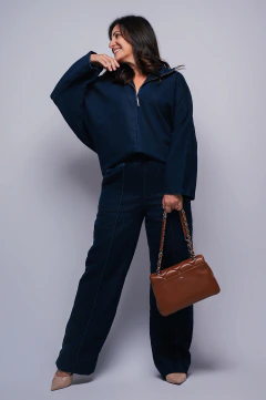 CALÇA DE MOLETOM JEANS RETA CONFORT - CLARA ASSIS na internet