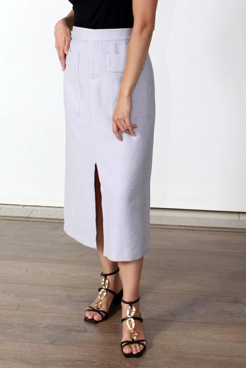 SAIA MIDI SENSORIALE LINEN CINZA - CLARA ASSIS - comprar online