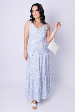 Imagem do 31063-VESTIDO LONGO EM LINHO CARIBE ESTAMPADO