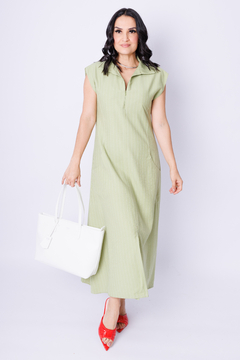 Imagem do 31005- VESTIDO MIDI SENSE RISCA DE GIZ MATCHA