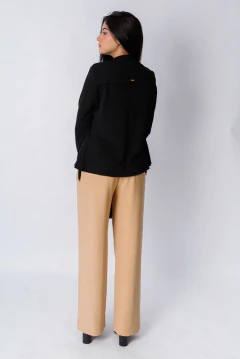 30872-CONJUNTO CASACO E BLUSA MALHA TRICOT PRETA - Loja Clara Assis