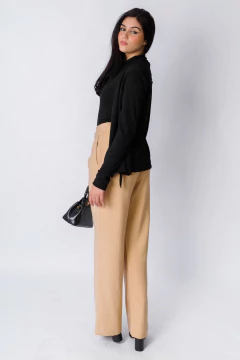 30872-CONJUNTO CASACO E BLUSA MALHA TRICOT PRETA