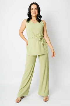 31015-CONJUNTO CALÇA E BLUSA PARADISE MATCHA