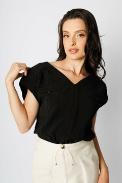 30512-BLUSA MIX HERRERO PRETO - loja online