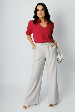 31011-CALÇA PANTALONA SENSORIALE LINEN WASHED GRIS na internet