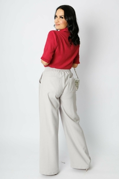 31011-CALÇA PANTALONA SENSORIALE LINEN WASHED GRIS