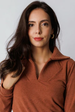 30685-BLUSA MALHA TRICOT MARROM na internet