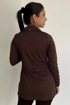 30751-PARKA MOLETINHO MASCAVO - loja online