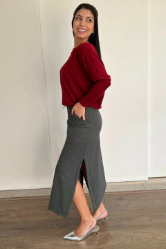 30873-SAIA MIDI JAQUARD PRETO - loja online