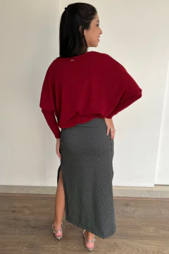 Imagem do 30873-SAIA MIDI JAQUARD PRETO