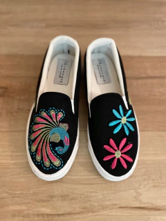 Chimangas Pajaro y Flor NEGRO - comprar online