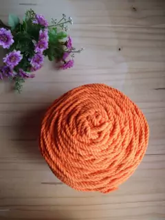 Cordão de algodão TORCIDO/São Francisco - 3mm - Laranja (130 metros)