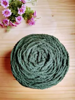 Cordão de algodão TORCIDO/São Francisco - 3mm - Verde Musgo (130 metros)