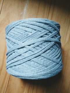 Fios de malha residuais - cinza mescla esverdeado - tapeteco 1kg
