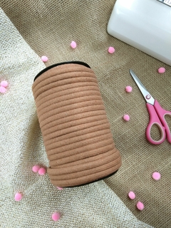 Cordão de algodão trançado com alma - caramelo - 6mm