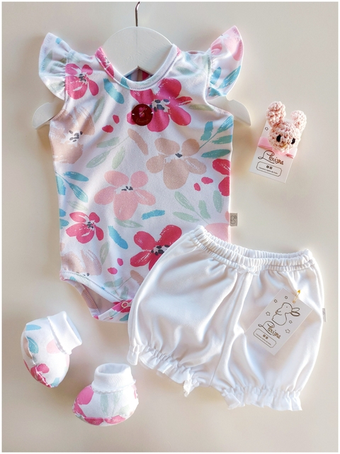 Conjunto Dulce Flor Blanco x4 Piezas