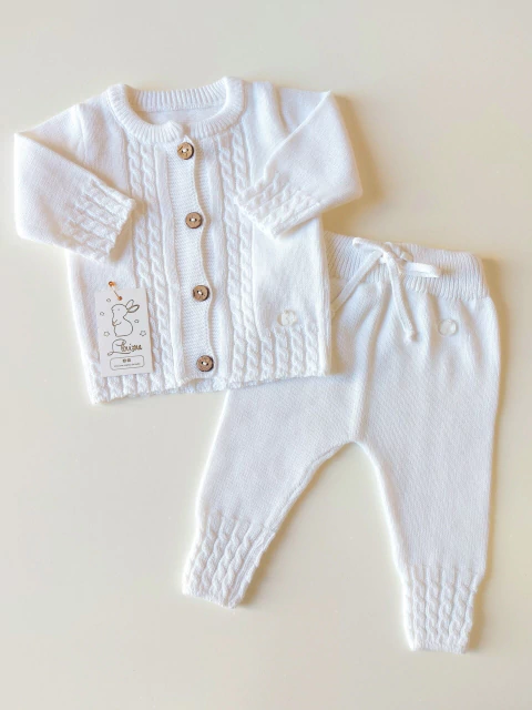 Conjunto de Hilo Tejido x2 Piezas Blanco