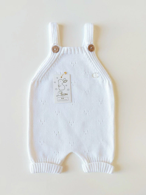 Jardinero Tejido Hilo Calado Blanco