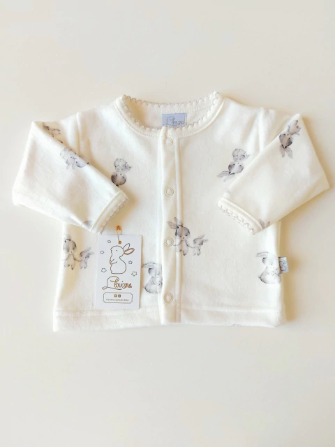 Campera De Plush Conejitos Grises