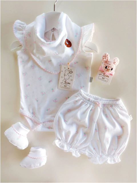 Conjunto Verano Florcitas Rosas