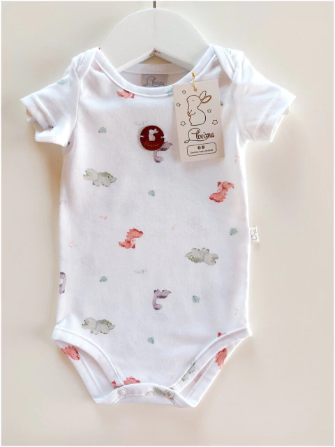 Body Dino Bebe Americano Manga Corta