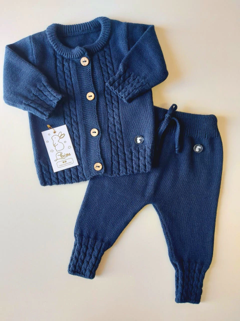 Conjunto de Hilo Tejido x2 Piezas Azul