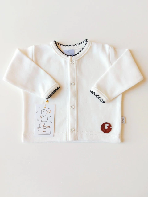 Campera Pima Natural Picot Negro - comprar online