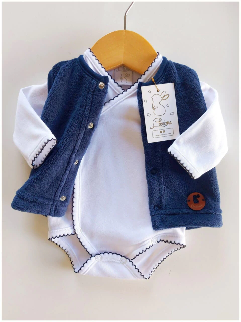 Chaleco Corderito Bifaz Azul