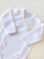 Body Blanco Picot Rosa Manga Larga - comprar online