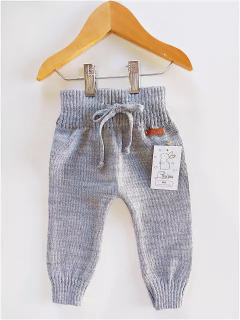 Pantalón Tejido Lana Gris