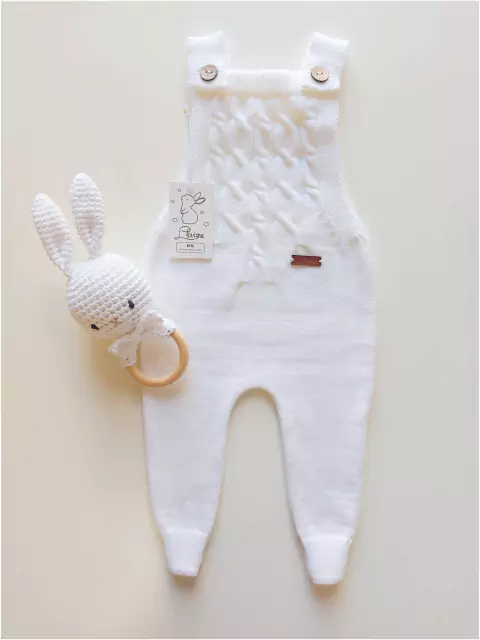 Jardinero Tejido Lana Hipoalergénica Blanco