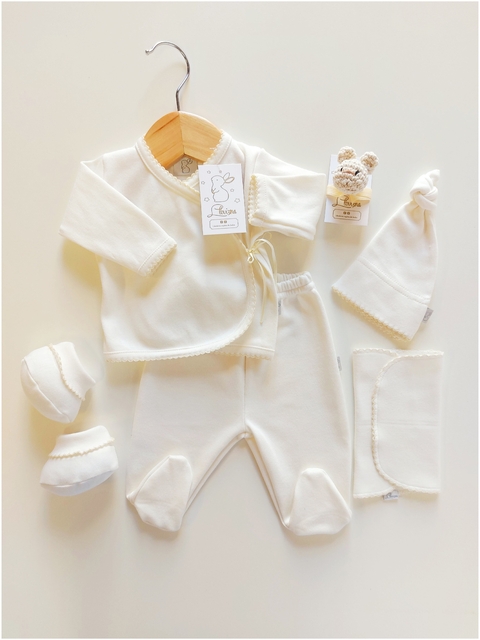 Ajuar Basic Pima Natural Liso X 6 Piezas
