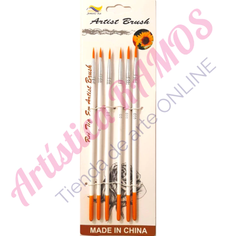 Blister de 6 Pinceles Redondos